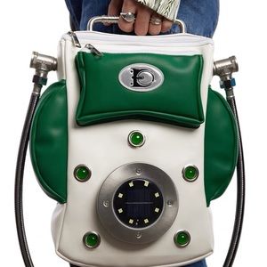 Embryo Hose Bag Alien Shaped Solar Luminous Metal Leather Bag